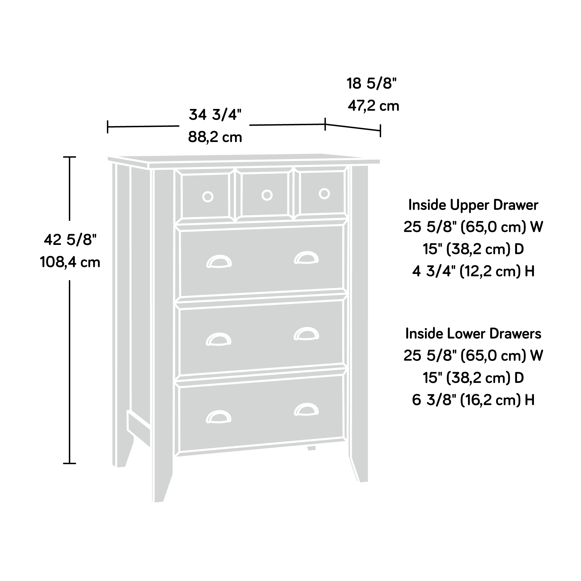 Sauder Shoal Creek 4 Drawer Dresser Oiled Oak Finish Walmart