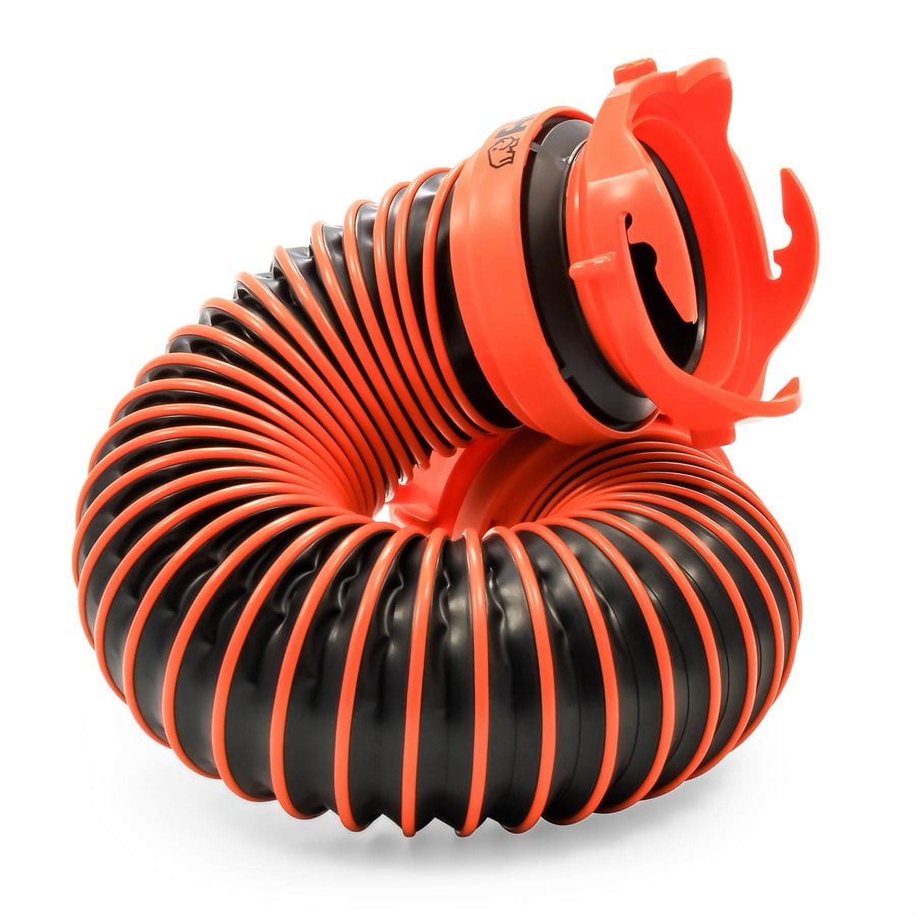 Camco RhinoEXTREME Compartment Sewer Hose | Hose Extends to 2-Feet Long | Black and Orange (39855)