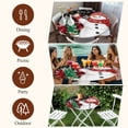 thumbnail image 7 of Black Snowman Christmas Round Tablecloth, Fitted Table Cover with Elastic for 36"-44" Round Tables, Snowflake Xmas Tree Winter Elk Table Cloth Outdoor Indoor Dinning Party Waterproof Tablecloths, 7 of 7