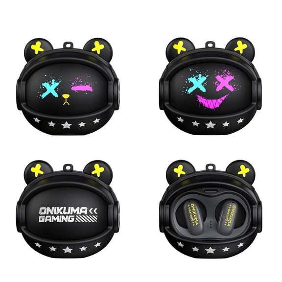 ONIKUMA Wireless Earbuds, HiFi Stereo Sound, 5H Playtime, Built-in Mic, Lightweight, for iPhone Android, Black