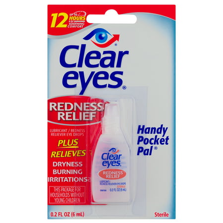 Clear Eyes Handy Pocket Pal Redness Relief Eye Drops, 0.2 FL