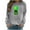 Gray, variant on Womens St. Patrick's Day Sweatshirts Shamrock Graphic Tops Long Sleeve Crewneck Pullover Blouses