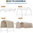 thumbnail image 7 of EastVita 6x8 FT Portable Outdoor Storage Shed with 2 Roll-Up Zipper Doors Vents Khaki, 7 of 7