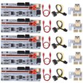 thumbnail image 4 of pitrice PCI-E 1x to 16x Adapter Card with LED Indicators USB 3.0 Fast Speed 6pin Power Port PCI- Extender Desktop PC Supplies Red 1Set, 4 of 6