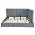 thumbnail image 4 of Full Size Mid-Century Modern Upholstered Velvet Daybed Frame, Sofa Bed Strong Wood Slat Support Solid Construction, Mattress Foundation, No Box Spring Needed, 4 of 9