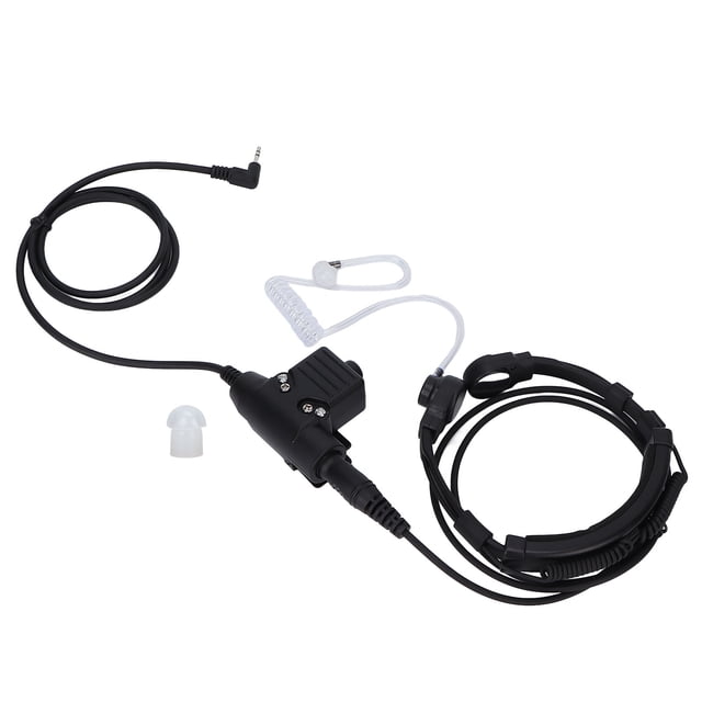 Adaptador de sistema de auriculares PTT U94. Auriculares con micrófono de garganta PTT U94 para Motorola T5428, 6200C, T80 y otras radios bidireccionales de 2,5 mm.