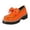 Orange, variant on Willtoo Women's Bowknot Thick Sole Loafers, Work Office Business Casual Spring & Fall Casual Patent Leather Dress Shoes, Cushioned Platform Chunky Heel Lug Sole for Daily Wear