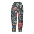 thumbnail image 5 of QATAINLAV Women's Fashion Floral Print Capris Pants Summer Casual Drawstring Wide Leg Beach Capri Pants Elastic High Waist Cropped Trousers Multicolor XXL Lightning Sale, 5 of 6