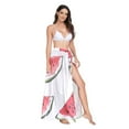 thumbnail image 2 of FORMRS Womens Long Sarong Beach Wrap Semi-Sheer Bikini Skirt Bathing Swimsuit Cover Up, Watermelon Pattern, 2 of 7