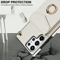 thumbnail image 5 of Compatible Samsung Galaxy S23 Ultra Wallet Case Cream White with Card Holder,Ring Holder RFID Blocking Leather Wrist Strap Protective Case for Samsung S23 Ultra 5G Case S23 Ultra Case for Women, 5 of 14
