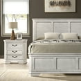 thumbnail image 5 of Roundhill Furniture Maderne Wood Panel Bed with Two Nightstand, King, Antique White Finish, 5 of 16