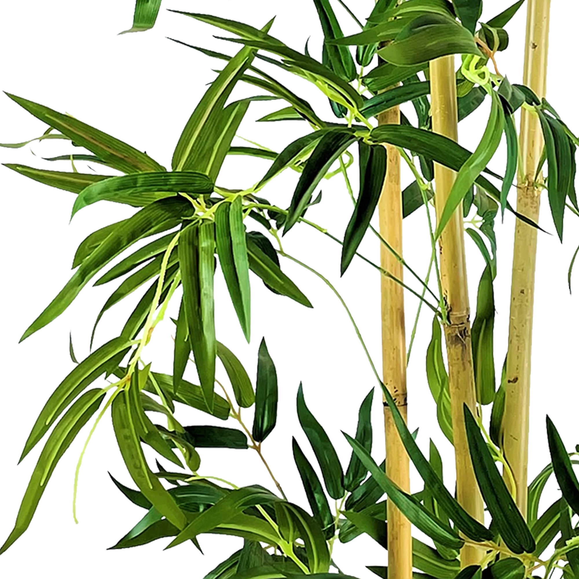 LCG FLORALS Artificial Tree, Bamboo Tree, 4 ft, Black Square Fluted Metal Pot