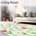 thumbnail image 2 of ODIKA 6'x9' Machine Washable Non-Slip Area Rug, Botanical Meadow Wildflower Tapestry Accent High Traffic Rug with Pad, Green, 559631, 2 of 8
