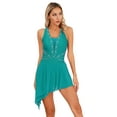 thumbnail image 2 of MSemis Women's Girls Lyrical Modern Dance Contemporary Dance Dress Ballet Leotard Green M, 2 of 6