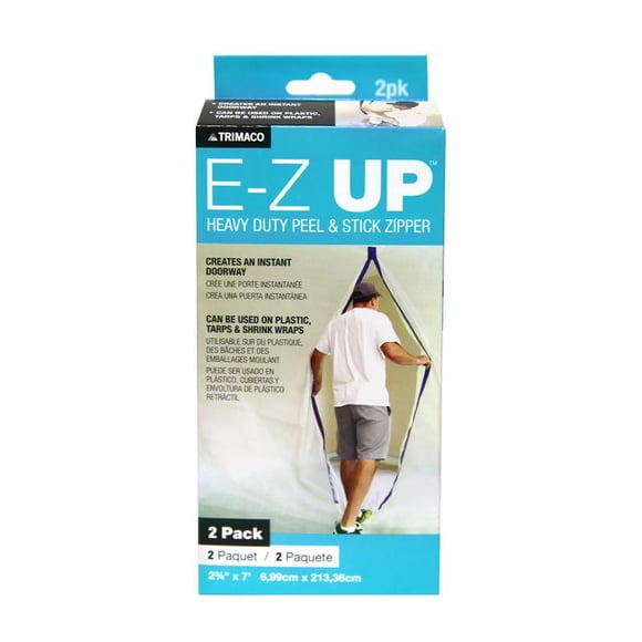 Cremallera adhesiva Trimaco E-Z UP de plástico, 2,75 cm de ancho x 2,13 m de largo