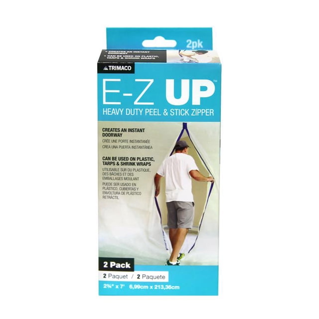 Cremallera adhesiva Trimaco E-Z UP de plástico, 2,75 cm de ancho x 2,13 m de largo
