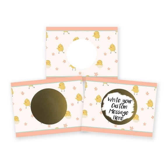 My Scratch Offs Pink Easter Spring Chick Cherry Blossom Teacher Rewards DIY Scratch-off Note Cards & Stickers, 20 Pack