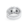thumbnail image 4 of AFFY Marquise & Round Shape White CZ Wedding Band Ring Set In 14k White Gold Over Sterling Silver (3.05 cttw) Ring Size-12, 4 of 6