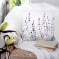 thumbnail image 3 of 26x26 Pillow Covers Set of 2, Lavender Floral Throw Pillow Covers Decorative Couch Cushion Case, Spring Flowers Botanical Plants Microfiber Square Pillowcases for Bedroom Car Living Room, 3 of 7