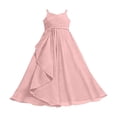 thumbnail image 4 of Dpytoraw Girls A Line Dress Junior Bridesmaid Girl Flowy Chiffon Maxi Dresses Wedding Party Pageant Gown Girls Party Dresses Size 11-12 Years, 4 of 5