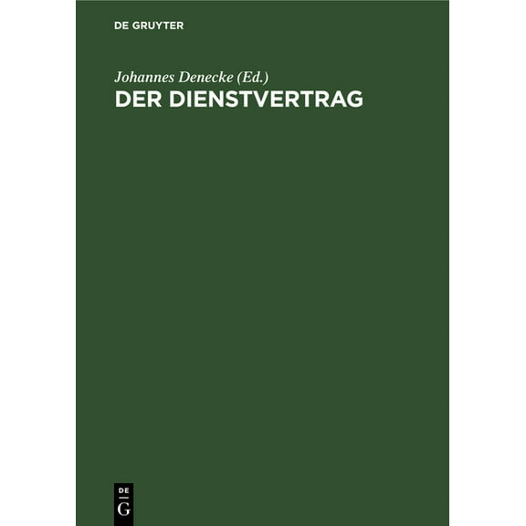 Der Dienstvertrag, (Hardcover)