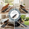 thumbnail image 5 of ManyFun Adjustable Wooden Pet Ramp Stairs for Bed Couch Car SUV,Rated for 110 LBS,Foldable Dog Ramp with Anti Slip  (27.6"L x 13.4"W x 15.7"H), 5 of 13