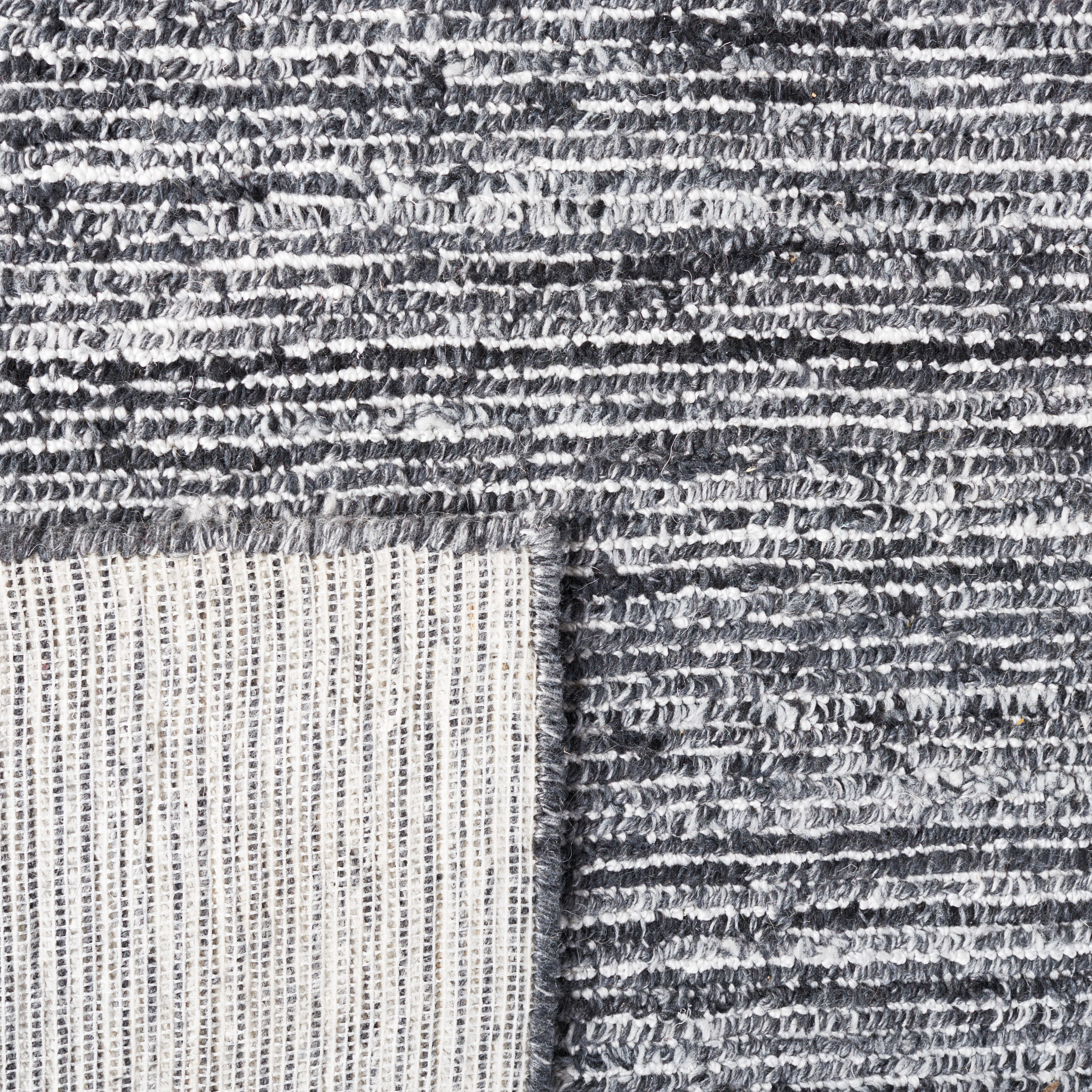 SAFAVIEH Mirage Lecia Striped Polyester Area Rug, Dark Gray/Ivory, 6' x 6' Round