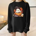 thumbnail image 2 of Olyvenn Women Halloween Sweatshirt Oversized Crewneck Fleece Pullover Sweatshirts Long Sleeve Cute Y2k Ghost Graphic Sweat Shirts Black XXL, 2 of 4