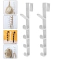 thumbnail image 3 of Miangastore 2Pcs Over The Door Hook Door Back Hook Punch Free Plastic Rack Clothes Hook, 3 of 8
