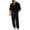 Black D, variant on 2 Piece Vacation Outfits for Men Turndown Long Sleeve Flax Shirts and Pants Beach Casual Tracksuit Mens Matching Set Army Green C L