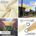 thumbnail image 4 of Efavormart 8FT x 10FT Ivory Rectangle Sun Shade Sail, UV Block Canopy for Outdoor Patio Backyard, Lawn, Garden, Pool, Pond, Parking, 4 of 11