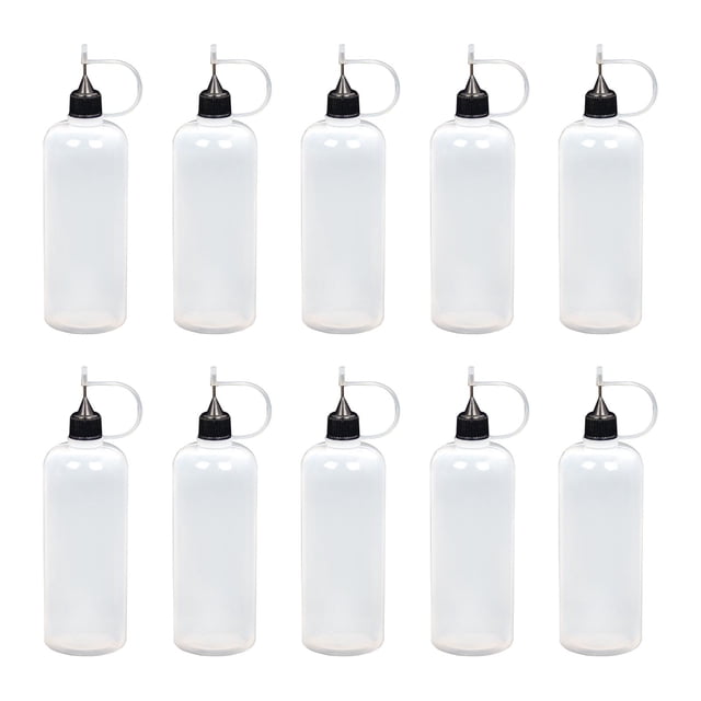 10x botellas con punta de precisión pequeñas botellas de pegamento duraderas y fáciles de llenar botellas cuentagotas de líquido para Quilling pintura 120ml