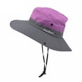 thumbnail image 5 of Sombreros para el sol plegables con protección UV para exteriores para mujer, sombrero de pesca de playa de ala ancha de malla con agujero para cola de caballo, 5 of 5