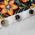 thumbnail image 4 of Manfei Boho Bohemian Floral Black Out Curtains,Colorful Rustic FlowerCurtains Pack of 2 (42x63 Each),Orange Green Black Bedroom Curtains For Boys,Microfiber Bedroom Decor, 4 of 6