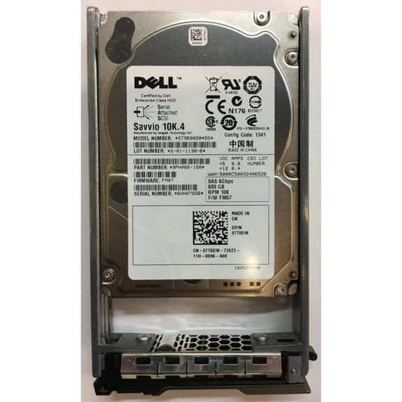 Dell 9PN066-150 600GB SAS 10k 2.5" 6Gbps Hard Drive HDD w/ Tray Dell Original disco