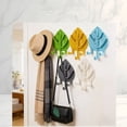 thumbnail image 3 of Adhesive Wall Hooks - Leaf Shape Self-Adhesive Hanger with Vacuum Grip - 5.3 Inch Wall Clothes Hanger for Coat Towel and Bag Storage - 1 Pack - Yellow, 3 of 4