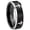 Black 2 Tone Beveled Edge, variant on Crosses Beveled Edge Brush Black 2 Tone Tungsten Men Ring 10MM