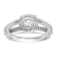 thumbnail image 5 of Solid 14K White Gold Cushion Halo Engagement Ring with CZ Cubic Zirconia Size 5.5, 5 of 8