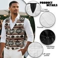 thumbnail image 6 of Yuyamidu Aztec Tribal Men's Casual Business Vests Lightweight Waistcoat with Adjustable Back Strap Slim Fit Suit Vest for Men Size 2XL, 6 of 7