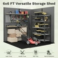 thumbnail image 3 of Homall 6x6ft Outdoor Plastic Storage Shed with Window,Weather-Resistant, Easy Assembly, Wood-Effect Garden Tool House,Dark Gray, 3 of 7