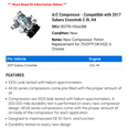 thumbnail image 2 of A/C Compressor - Compatible with 2017 Subaru Crosstrek 2.0L H4, 2 of 2