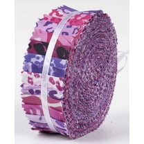 Soimoi 40Pcs Animals Print Precut Fabrics Strips Roll Up 1.5x42inches Cotton Jelly Rolls For Quilting - Purple