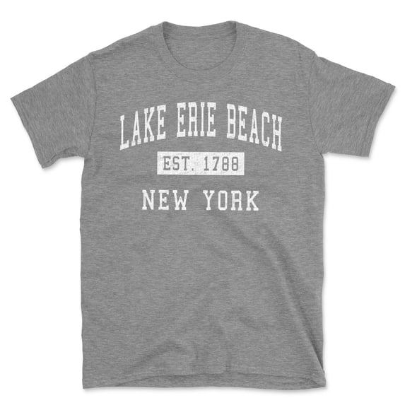 Lake Erie Beach New York Classic Established Men's Cotton T-Shirt