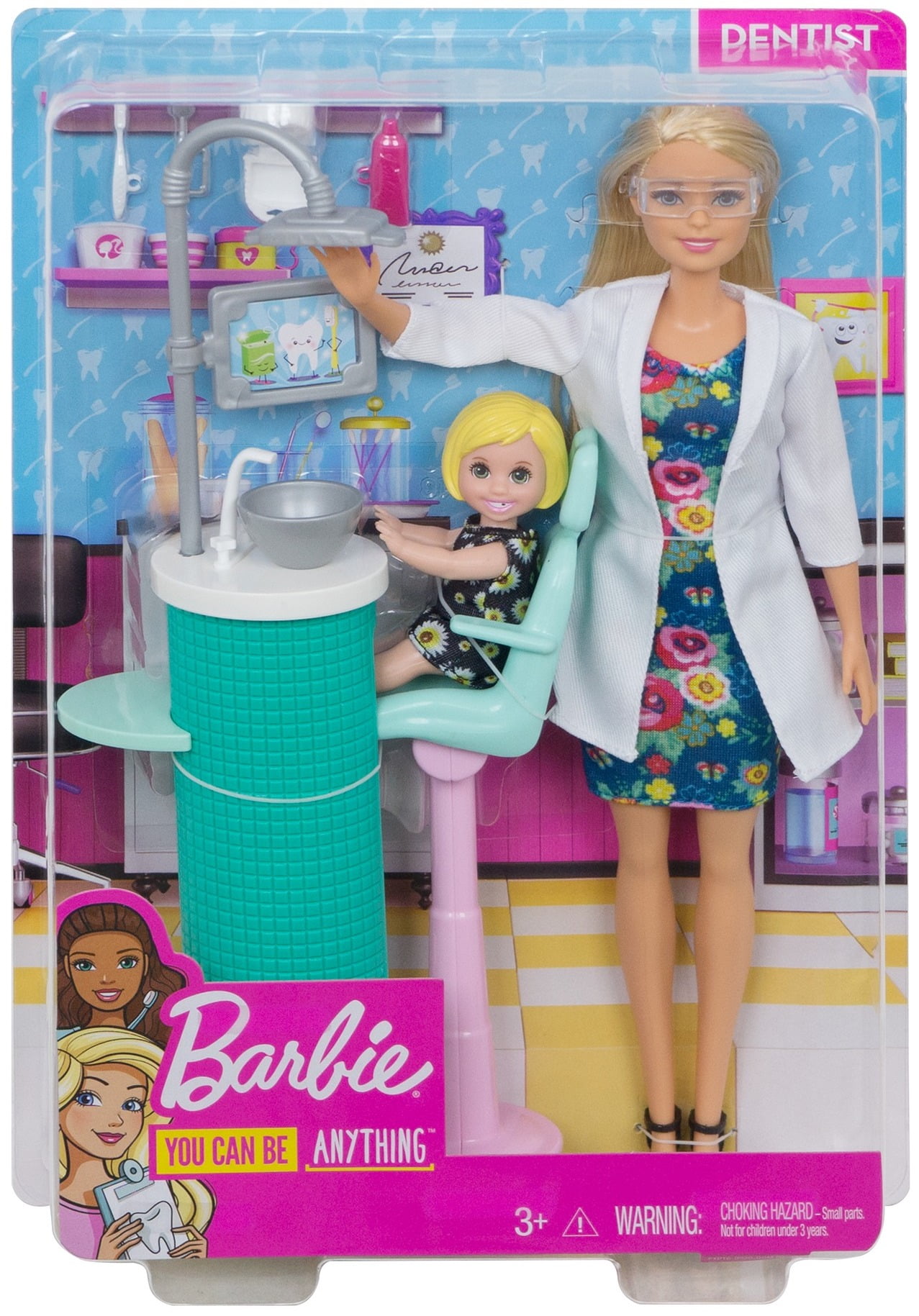 Barbie Careers Dentist Doll & Patient Doll Playset, Blonde Walmart.com