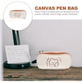 thumbnail image 4 of Shisuyan Canvas Pencil Case with Zipper for Storage Use Beige Large Capacity Fits Pens Pencils Rulers 6.3 Inches, 4 of 8