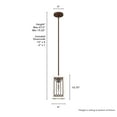 thumbnail image 6 of Hunter - Chevron 1-light Textured Rust, Mini Pendant Light, Dimmable, Casual Style, Rectangle Shaped, for Bedrooms, Dining, Living Rooms - 19974, 6 of 7