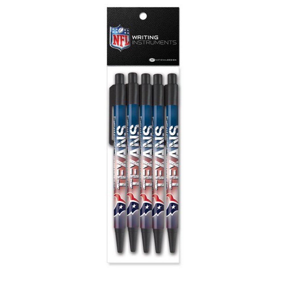 NFL 14449NFL1ZG Houston Texans Retractable Click Pens (5 Pack