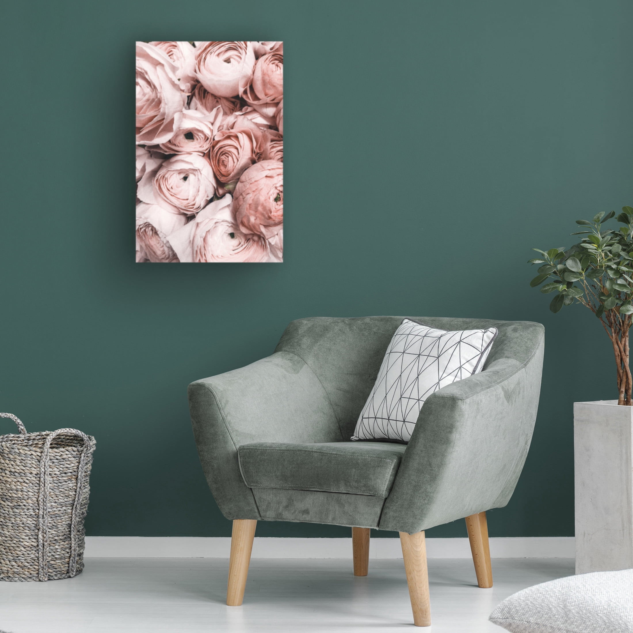 Canvas Wall Art - Incado 'Pink Roses' Wall Art for Living Room, Bedroom, or Office Décor by Trademark Fine Art - 30 x 47 Inches