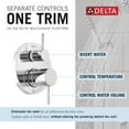 thumbnail image 4 of Delta Faucet Modern Raincan 2-Setting Round Shower System Including Rain Shower Head and Handheld Spray Chrome, Rainfall Shower System Chrome, Shower Valve and Trim Kit, Chrome 342702, 4 of 5