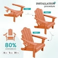 thumbnail image 6 of KINGYES Folding Adjustable Adirondack Chair, All Weather Use Reclining Adirondack Chair, HDPE Adirondack Outdoor Chair - Orange, 6 of 9